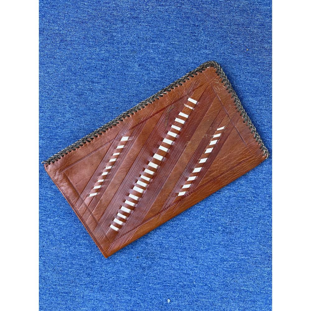 Vintage Leather Check Wallet